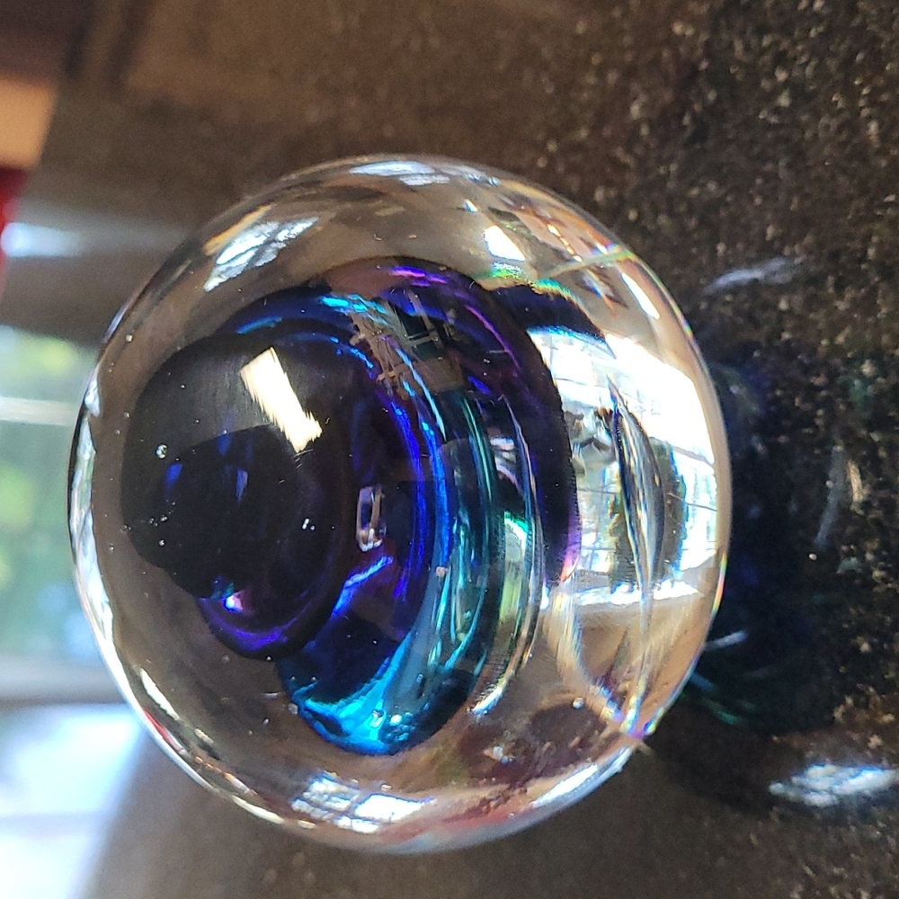 M.P. Swirl  Glass Paperweight
